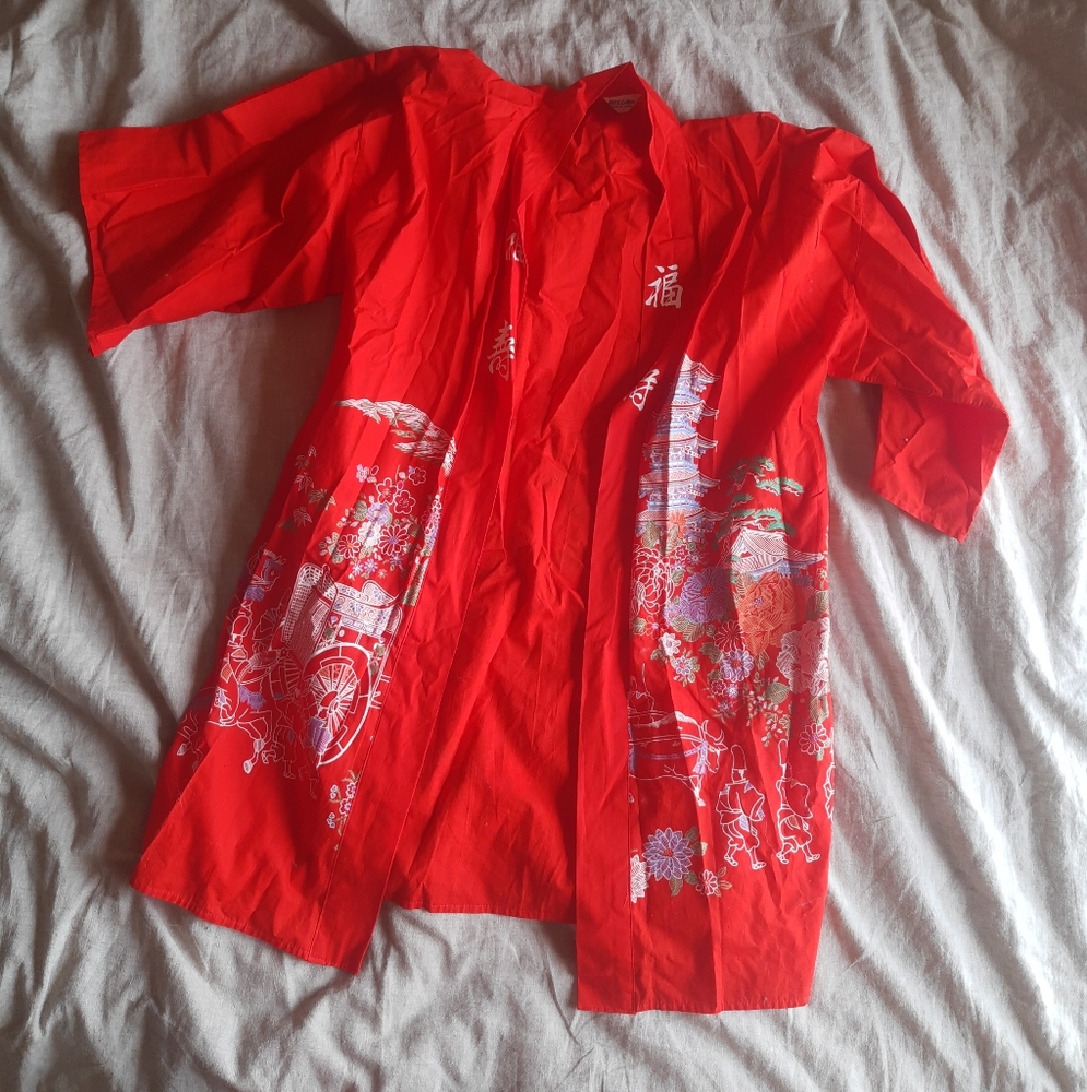 Vintage Cotton Tourist Kimono From Japan